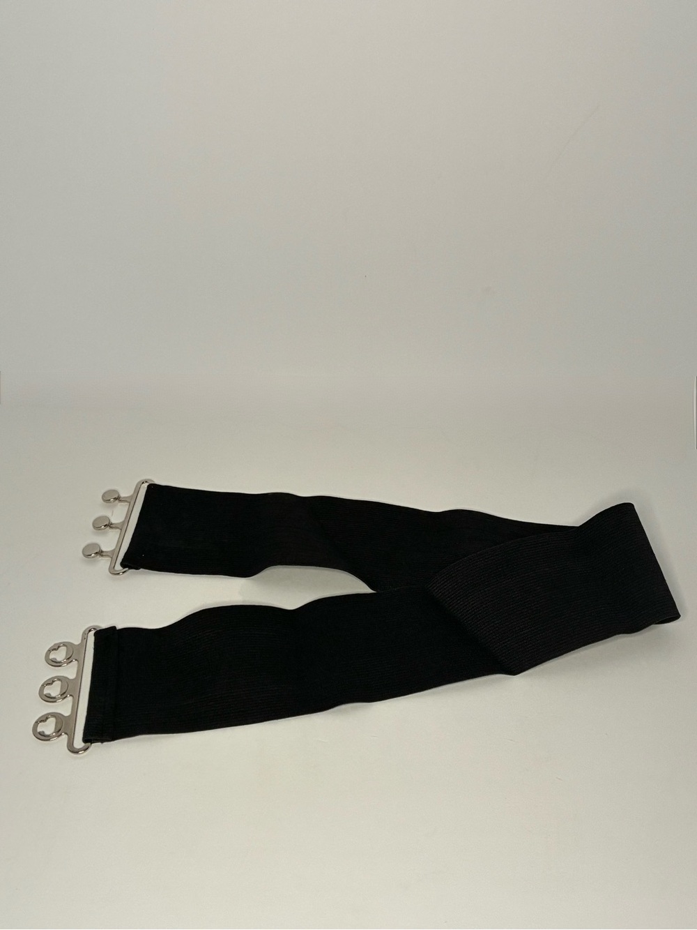 Black Wide Elastic Hook-Closure Waist Belt